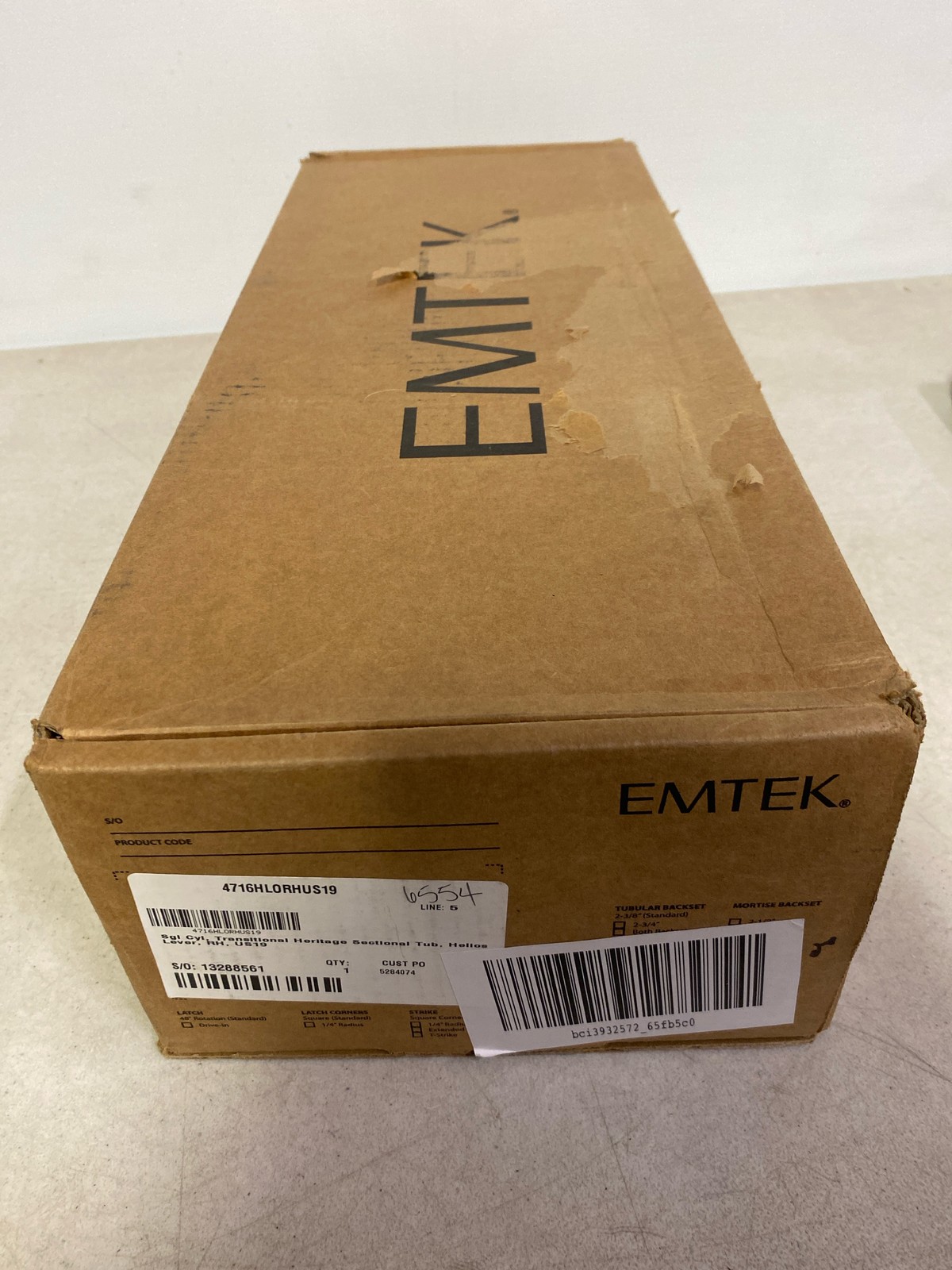Emtek 4716US19 Transitional Keyed Entry Handleset - Flat Black