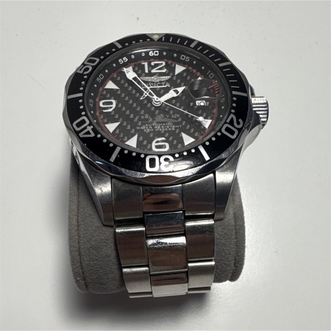 Invicta Pro Diver Men's Automatic 200m Black Dial/Bezel SS Bracelet Date