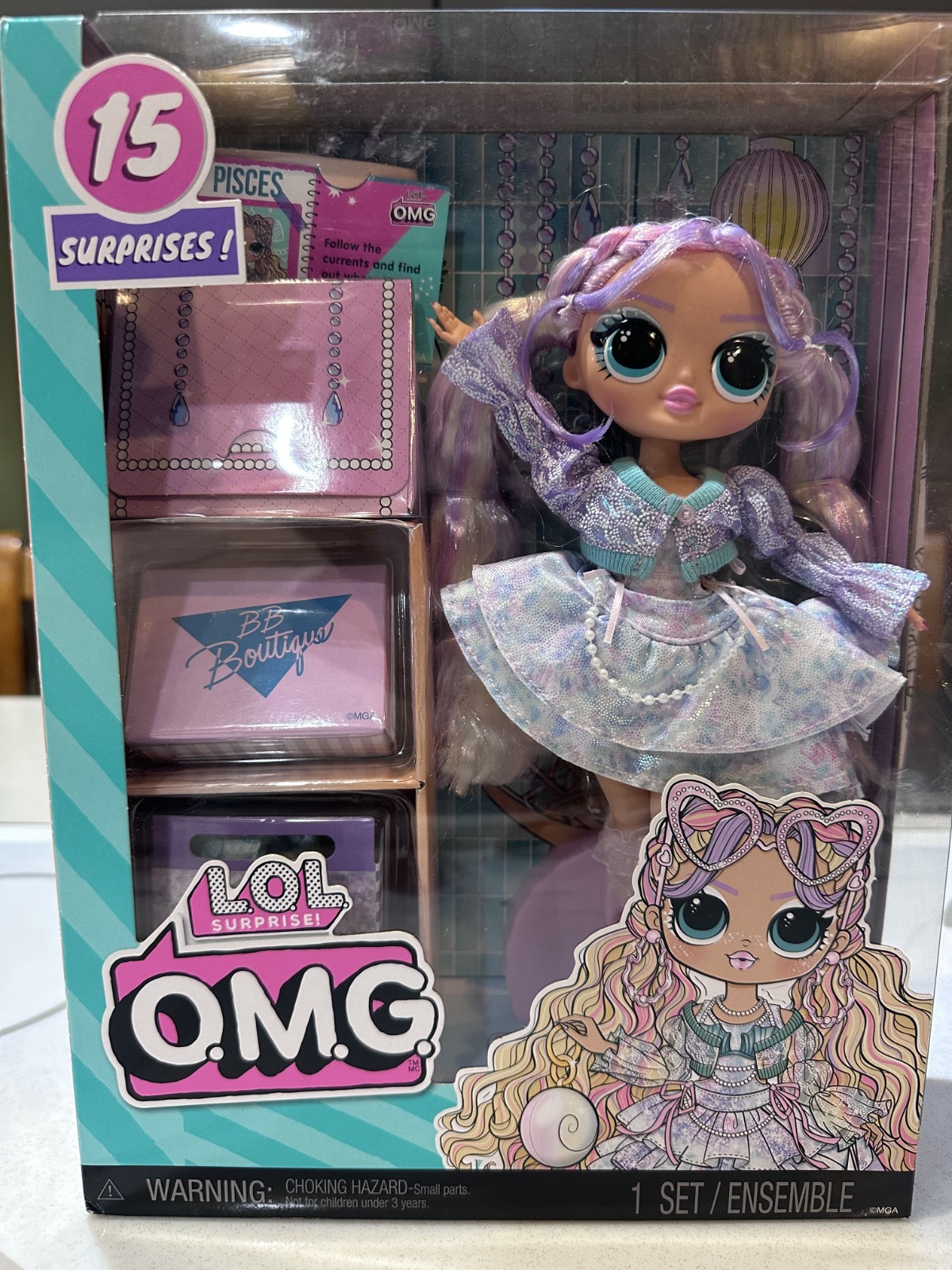 LOL Surprise OMG Pearla Fashion Doll~15 Surprises Mermaid Fashions. NEW IN BOX