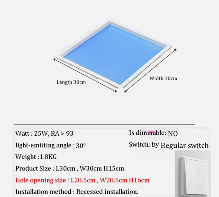 30/60/120cm Smart Blue Sky Light Ceiling Lamp Control Biological Rhythm Simulate