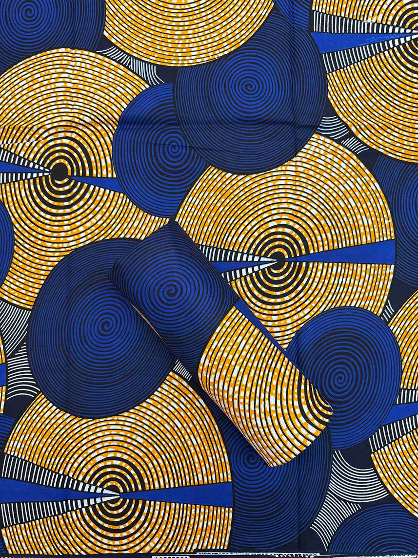 High Quality Concentric Circle African Wax Print/African Fabric/Multicolor-6 Yds