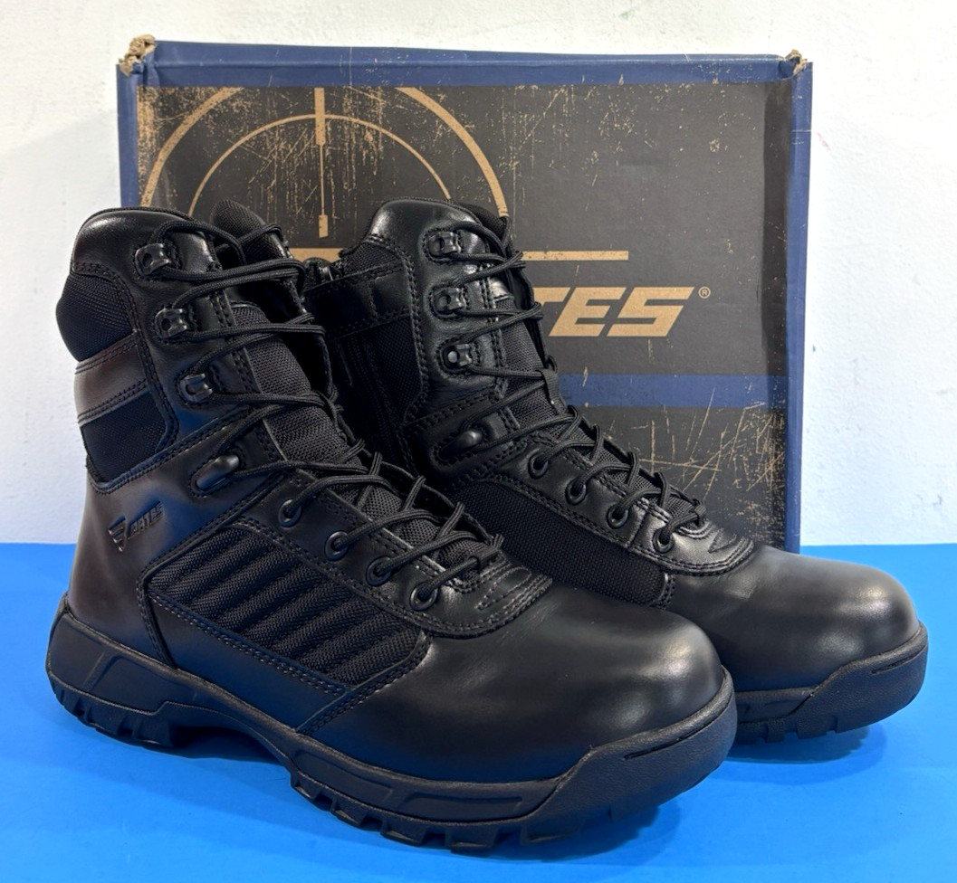 NEW 10.5 M MENS BATES TACTICAL SPORT 2 TALL SIDE-ZIP BOOTS E03180 BLACK