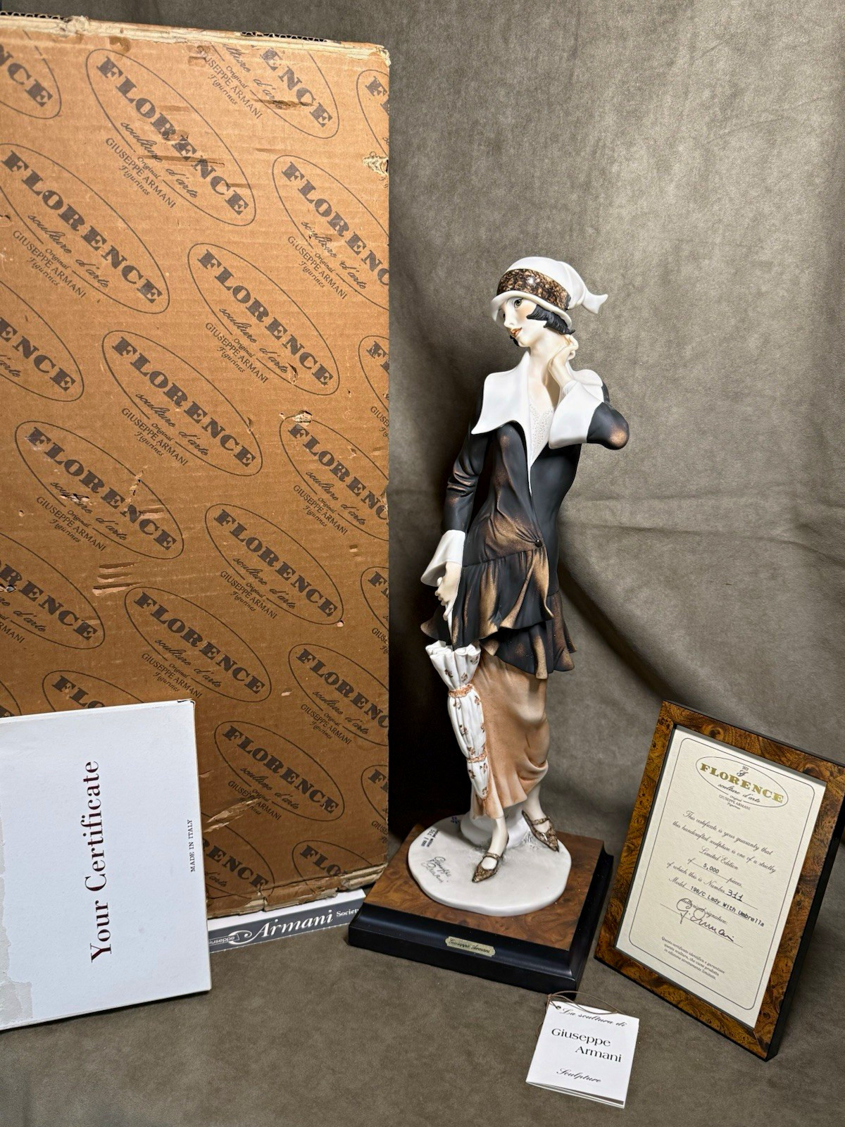 Giuseppe Armani Lady With Umbrella 196/C Limited Edition 311/5000 COA Giuseppe Armani Lady With Umbrella 196/C Limited Edition 311/5000 COA