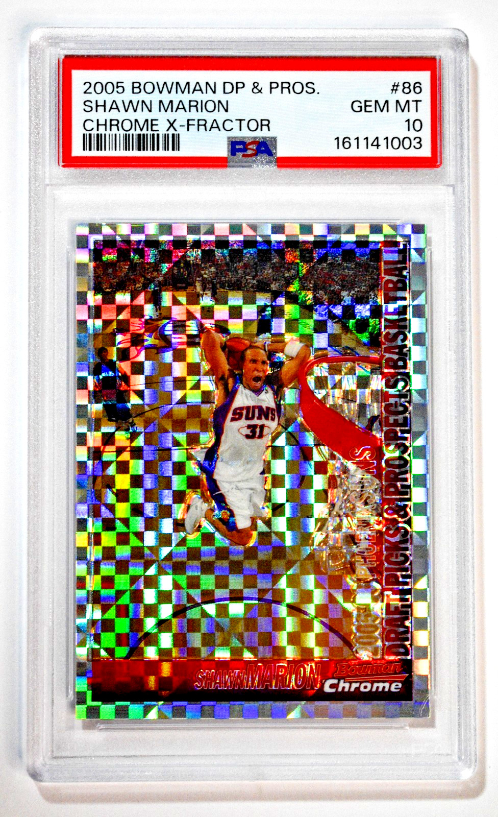 2005Bowman Draft & Pros #86 Shawn Marion Chrome X-Fractor /150 PSA 10 2005Bowman Draft & Pros #86 Shawn Marion Chrome X-Fractor /150 PSA 10