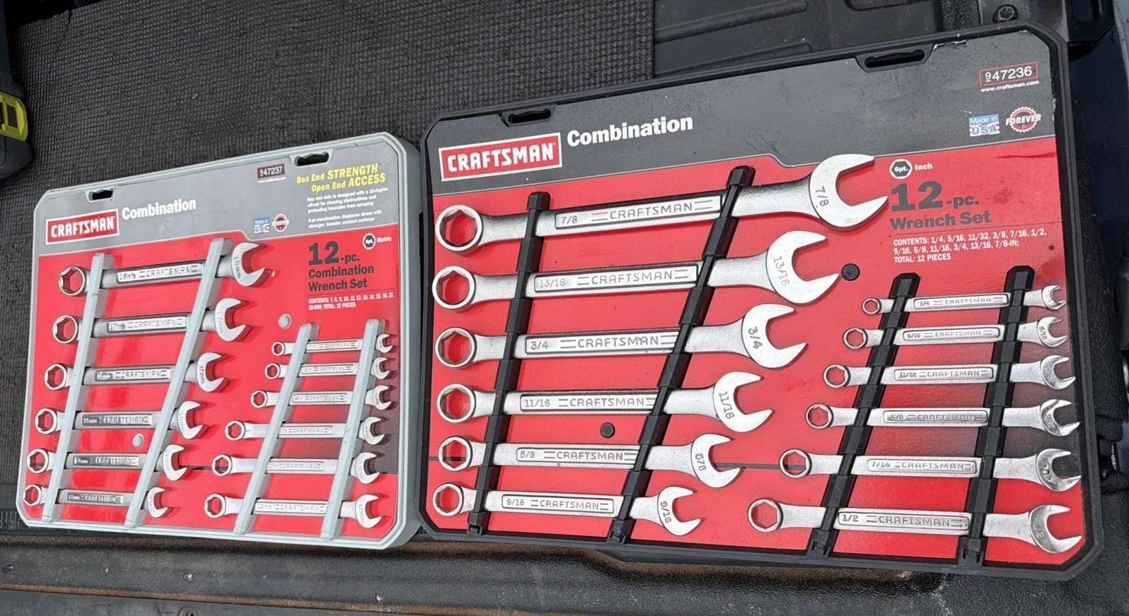 Sears Craftsman USA Nos 24pc SAE Metric 6 Point Wrench Sets 47236 47237 Matching Sears Craftsman USA Nos 24pc SAE Metric 6 Point Wrench Sets 47236 47237 Matching