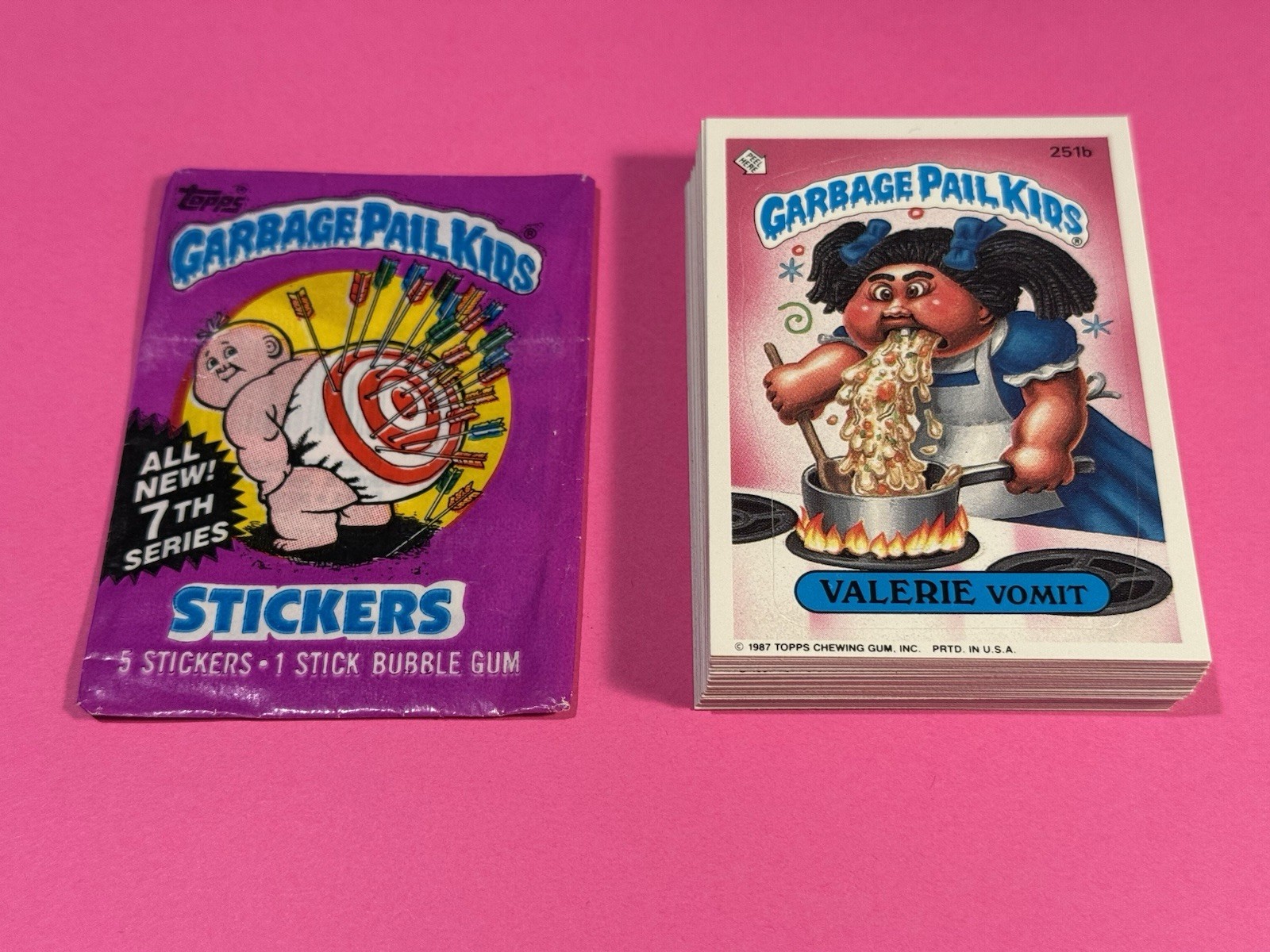 1987 GARBAGE PAIL KIDS 7TH SERIES B CARD SET 42 CARDS + WRAPPER OS7 TOPPS MINT