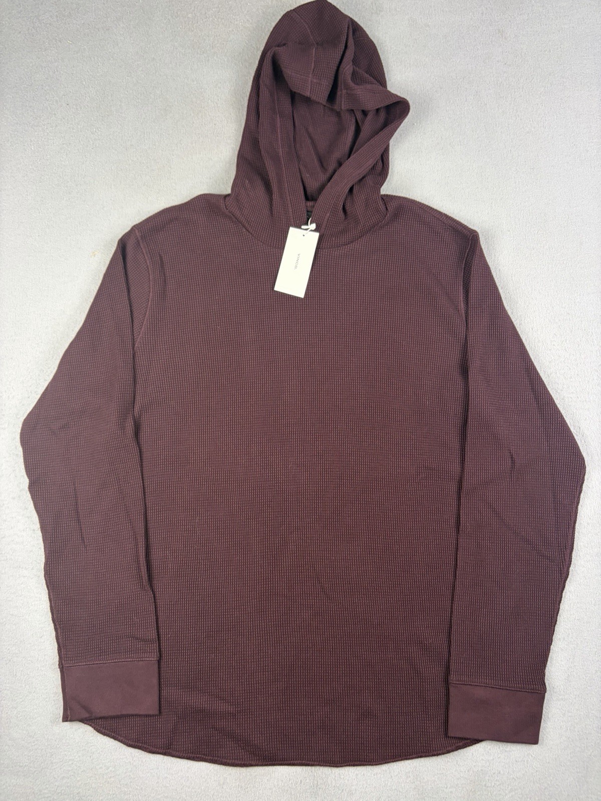 Vince Waffle Knit Thermal Pullover Hoodie Mens Size Extra Large Black NEW Vince Waffle Knit Thermal Pullover Hoodie Mens Size Extra Large Black NEW