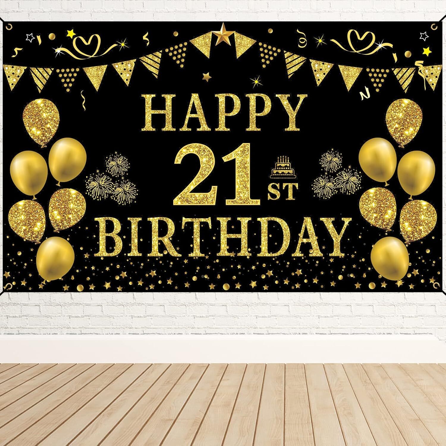 21st Birthday Decorations for her him, Men Women Black Gold 21st Birthday Bac... 21st Birthday Decorations for her him, Men Women Black Gold 21st Birthday Bac...