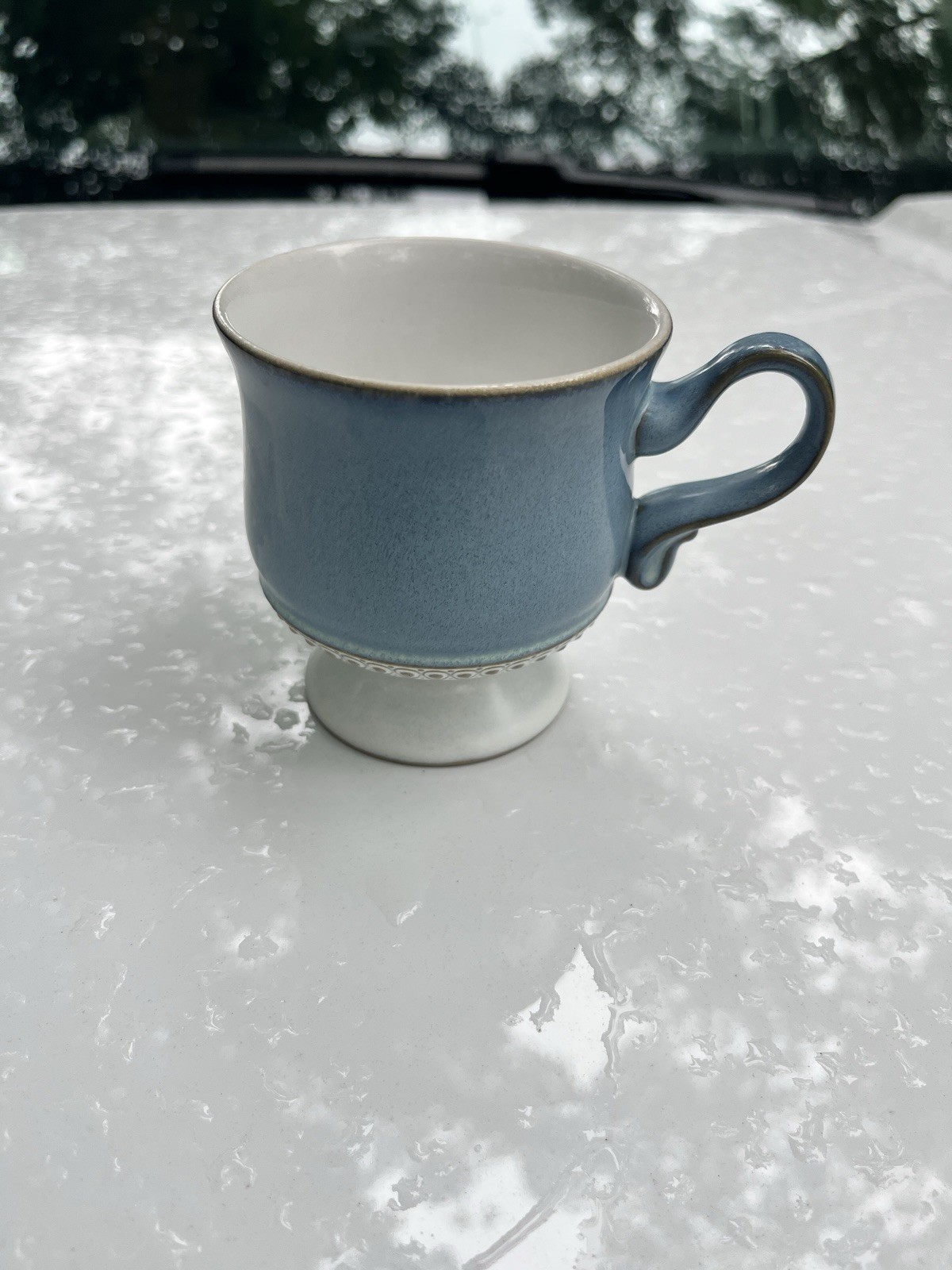 Denby England Langley Castile Blue Footed Tea, Coffee Cup 3 3/8” Tall
