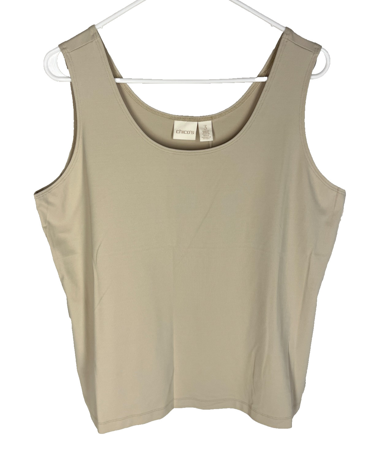 CHICO\'S Microfiber Tank Size 3 Womens XL Tan Minimalist Pullover NEW NWT CHICO\'S Microfiber Tank Size 3 Womens XL Tan Minimalist Pullover NEW NWT