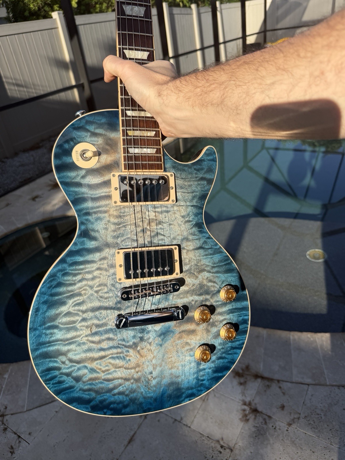 2018 Gibson Les Paul Standard Premium Quilt Ocean Water Perimeter AAA + OHSC