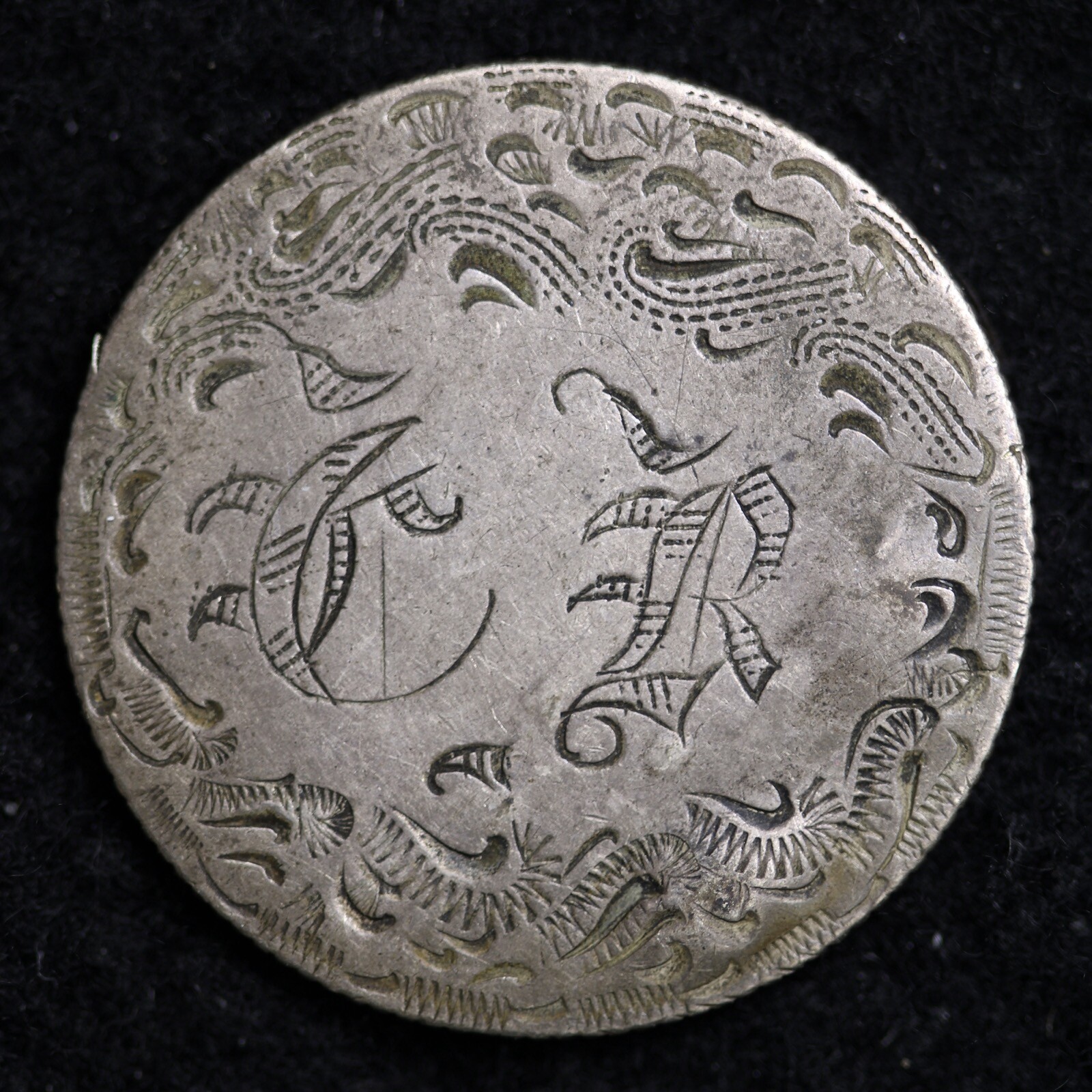 1853 LOVE TOKEN Seated Liberty Silver Twenty-Five Cent Quarter B002 JCM