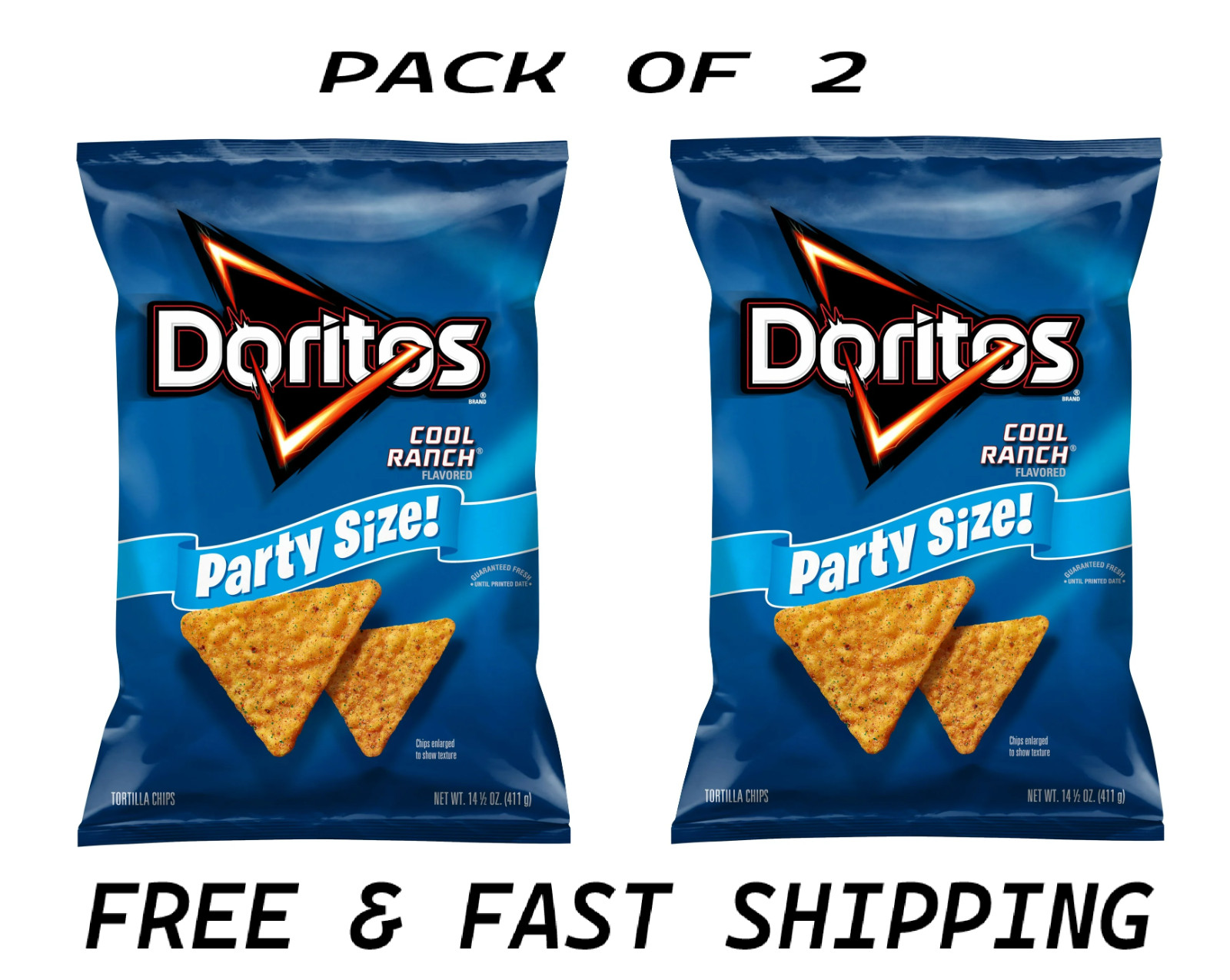 Doritos Cool Ranch Tortilla Snack Chips,Party Size, 14.05 oz Bag (2 PACK) Doritos Cool Ranch Tortilla Snack Chips,Party Size, 14.05 oz Bag (2 PACK)