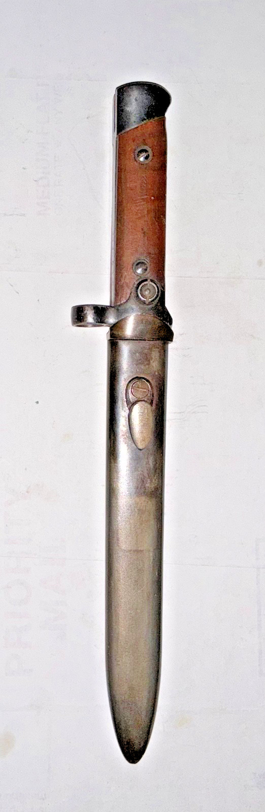Original WWII WW2 Italian M1938 Carcano Fixed Folding Knife Bayonet & Scabbard