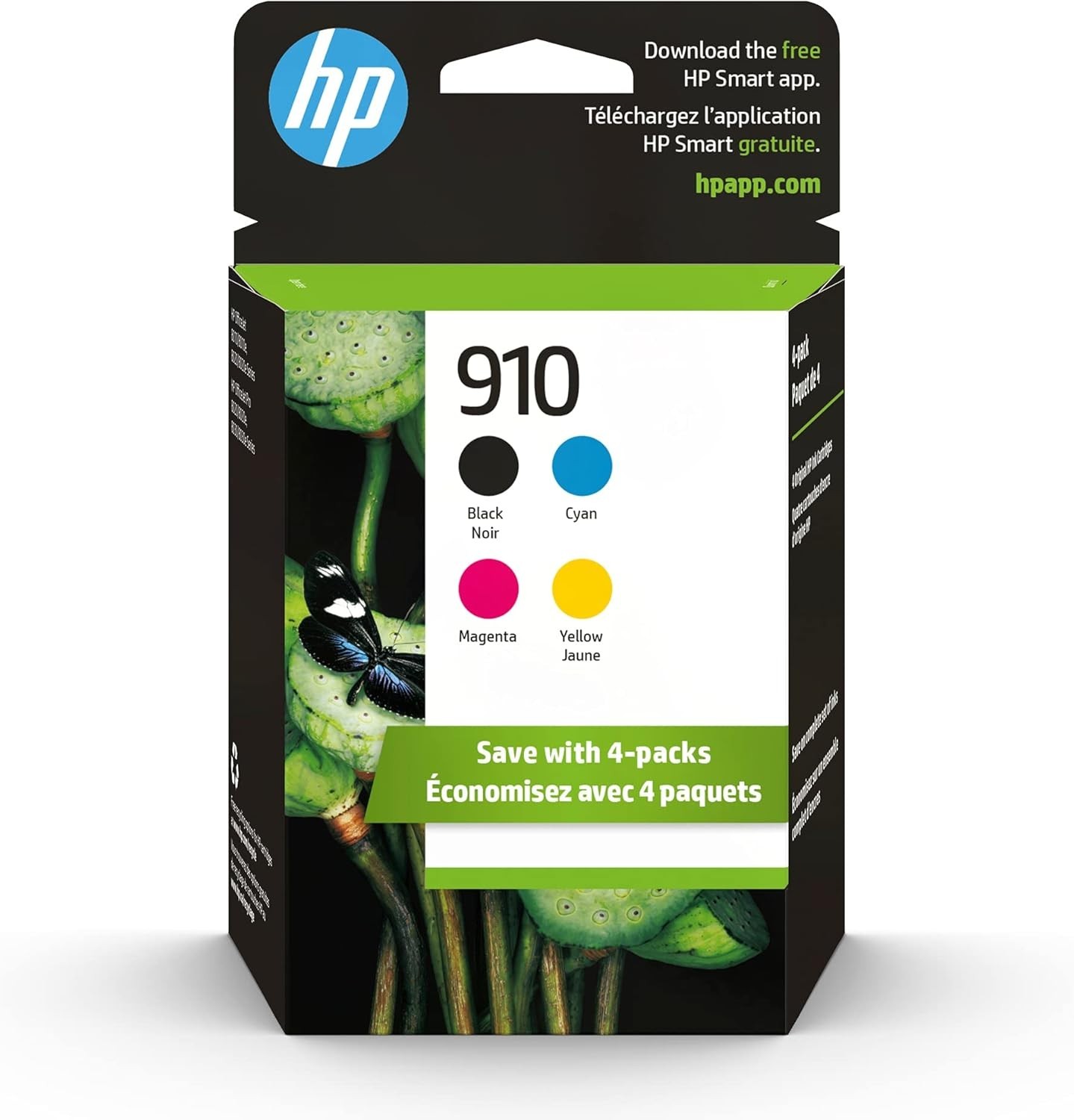 HP 910 Ink Cartridges Combo Pack for New HP Ink 910 (4Pack,BCMY) Work with 8028e