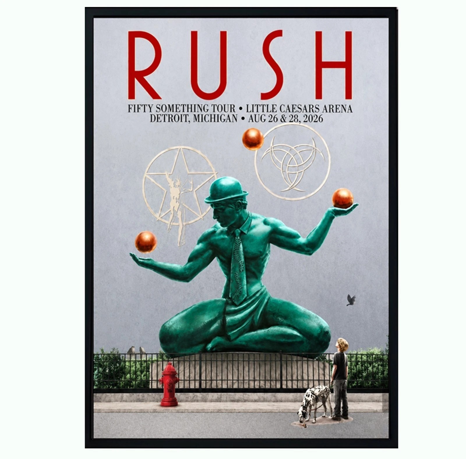 Rush Detroit Michigan Fifty Something Tour August 26 And 28 2026 Poster Reprint