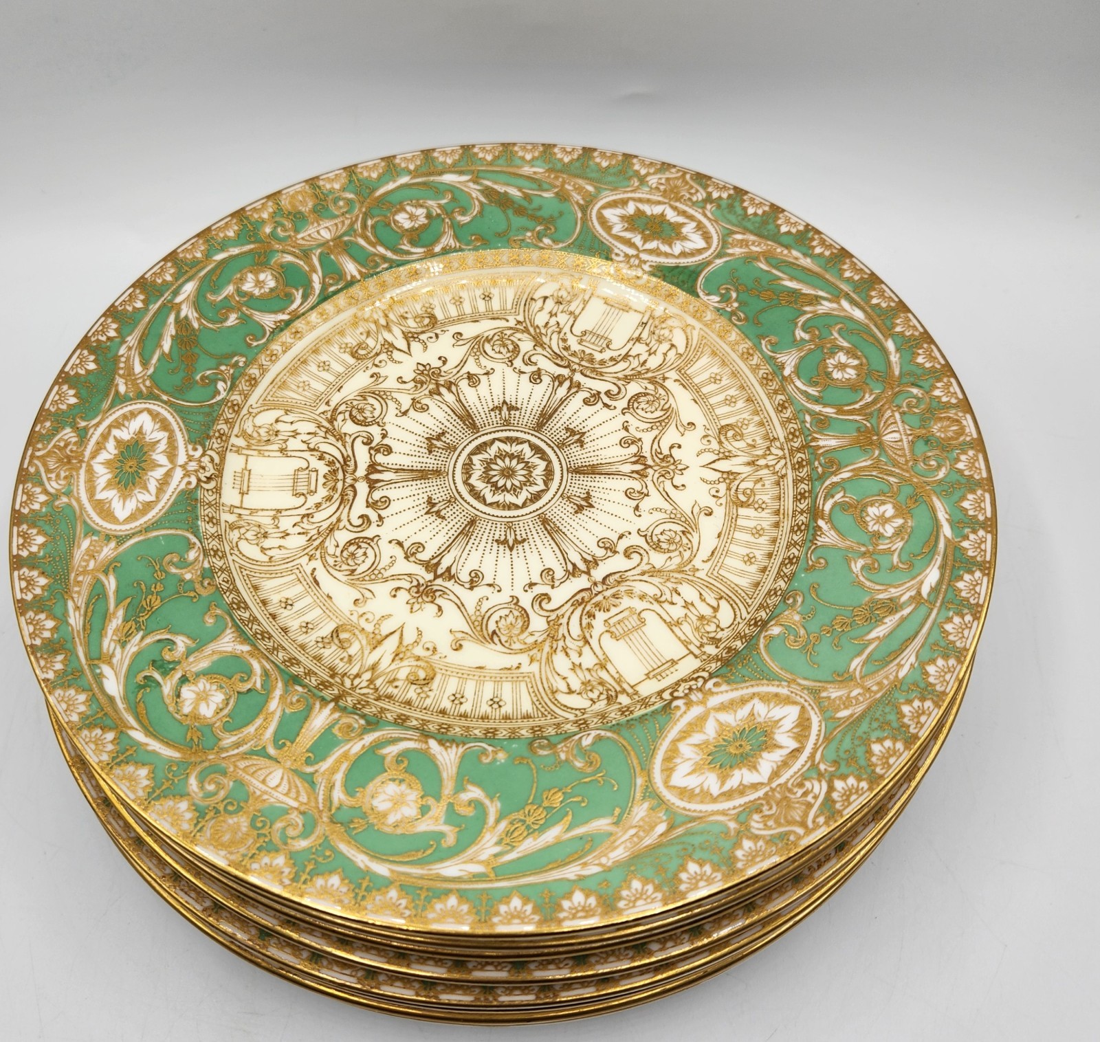 Royal Worcester Mint Green Gold Gilded 9\