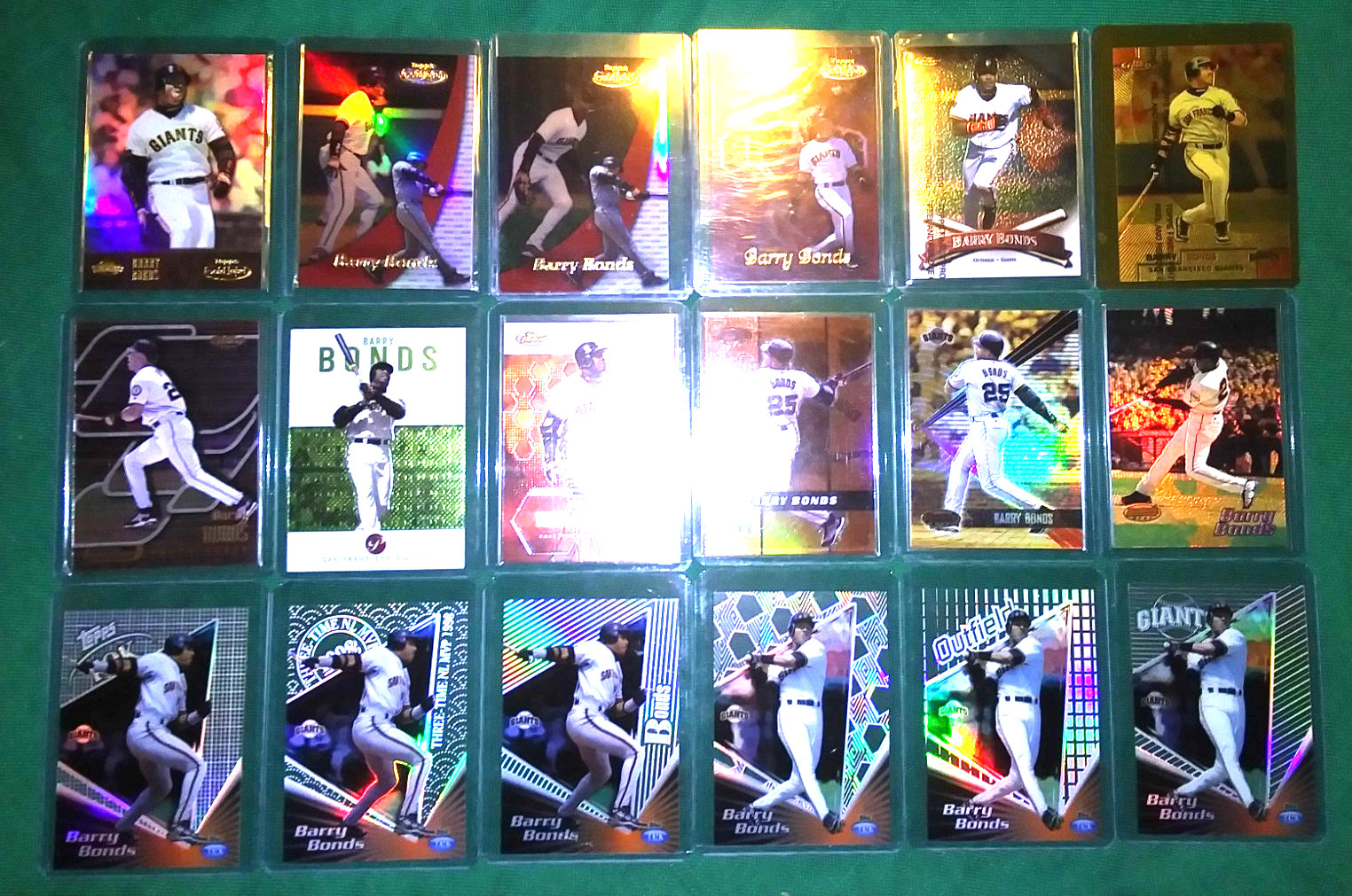 1998-2003 TOPPS TEK/FINEST/BEST LOT OF 18 BARRY BONDS SSP REFRACTOR LOT RARE 1998-2003 TOPPS TEK/FINEST/BEST LOT OF 18 BARRY BONDS SSP REFRACTOR LOT RARE