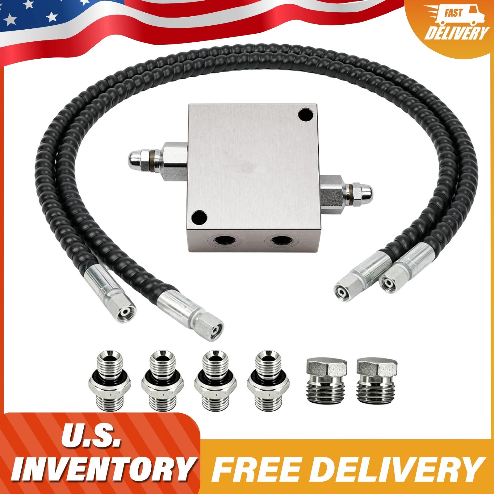 1/4” For Mini Excavator Cushion Valve Kit Swivel Motor with Hydraulic Hoses