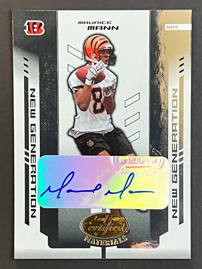 2004 Leaf Certified Materials #188 Maurice Mann /1000 AUTO RC Denver Broncos