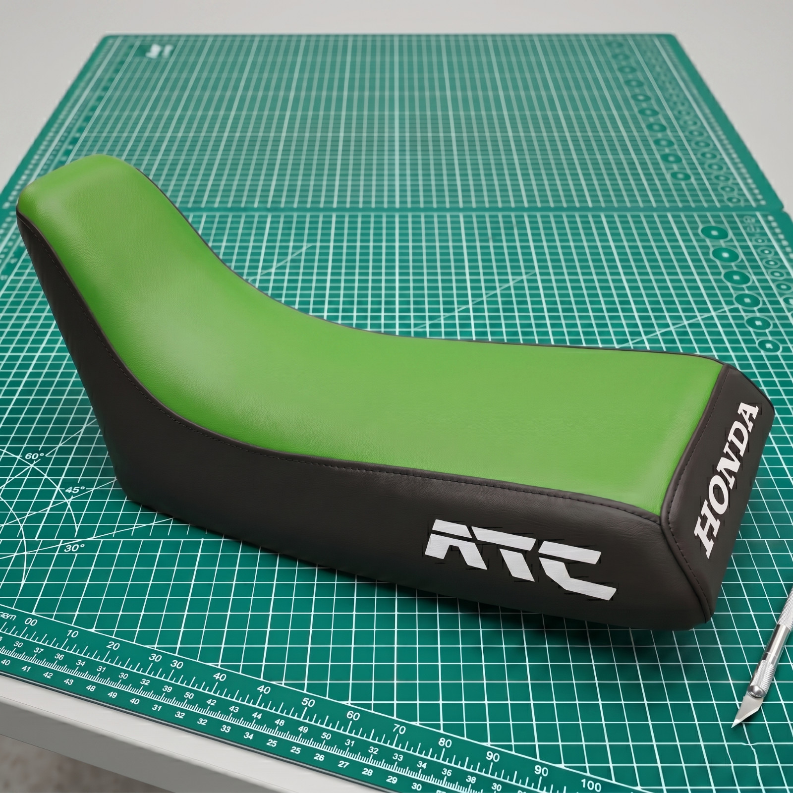 Honda ATC 350X Seat Cover For 1985 To 1986 Models Green Black Vinyl Seat Cover