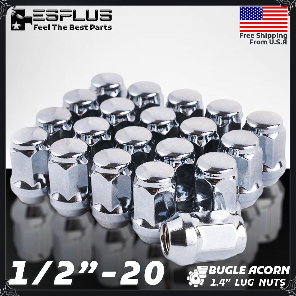 20 pc GMC Universal Acorn Lug Nut 1/2-20 Chrome 1.4\