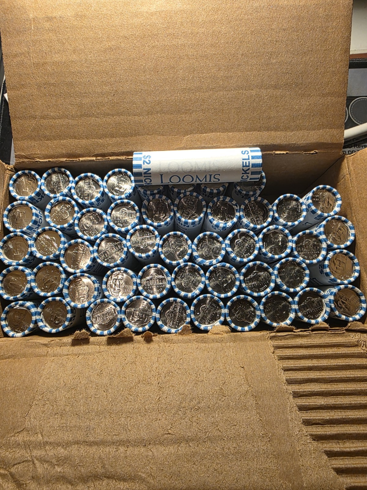 2026 P JEFFERSON NICKELS, FULL BOX OF ORIGIONAL BANK WRAPPED ROLLS (50) 2026 P JEFFERSON NICKELS, FULL BOX OF ORIGIONAL BANK WRAPPED ROLLS (50)