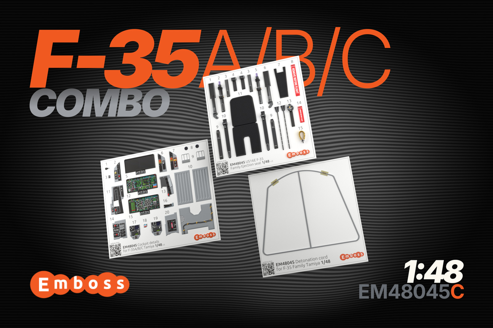 Tamiya 61124 61125 1/48 3D Interior Detail Set F35A B C