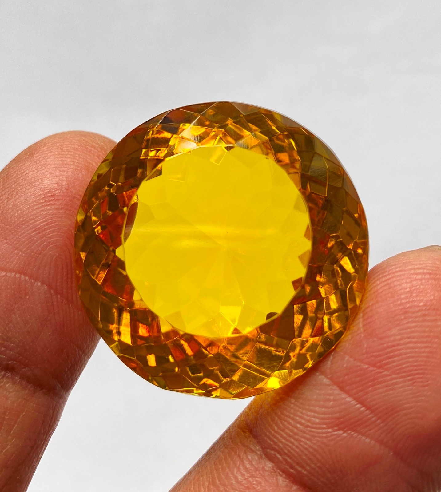 Natural 116 Ct Brazilian Yellow Topaz Round Cut Certified Loose Gemstone