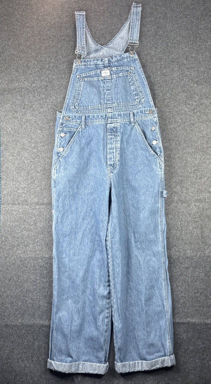 Vintage Calvin Klein Overalls Womens Sz Medium 90s Denim Bib Light Wash Western Vintage Calvin Klein Overalls Womens Sz Medium 90s Denim Bib Light Wash Western