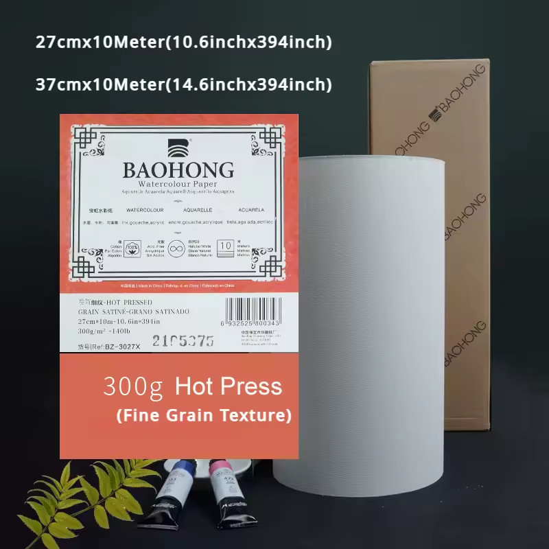 Professional Watercolor Paper Roll 300gsm Cotton Cold Press Artist Paper