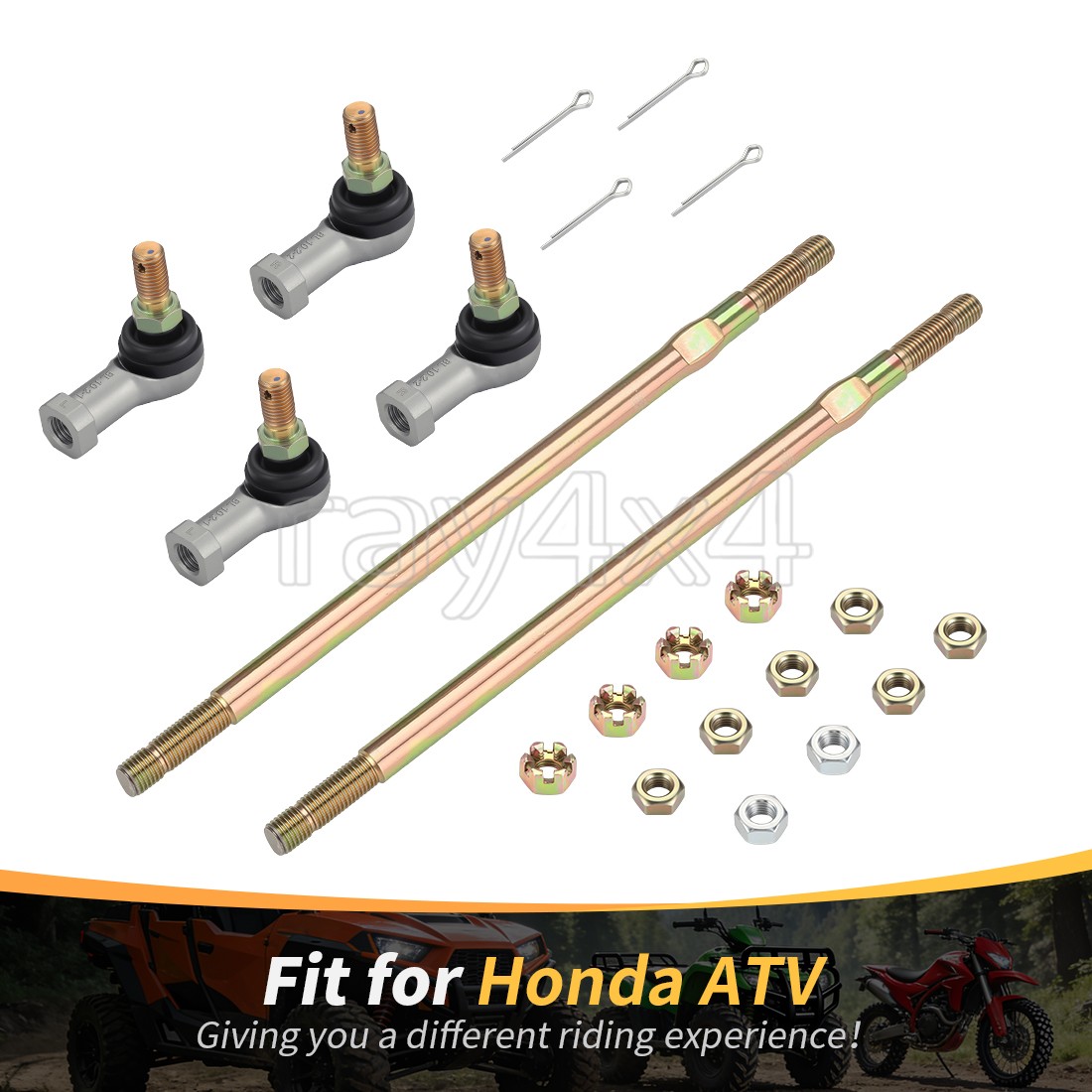 53521-HB3-000 2QTY Tie Rod End Kit For Honda FourTrax 200 TRX200SX 2x4 1986-1988