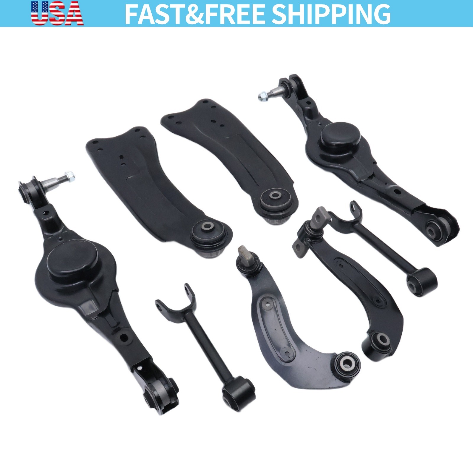 8pcs Rear Control Arms Kit For Ford Edge & Lincoln MKX 2011 2012 2013 2014 2015