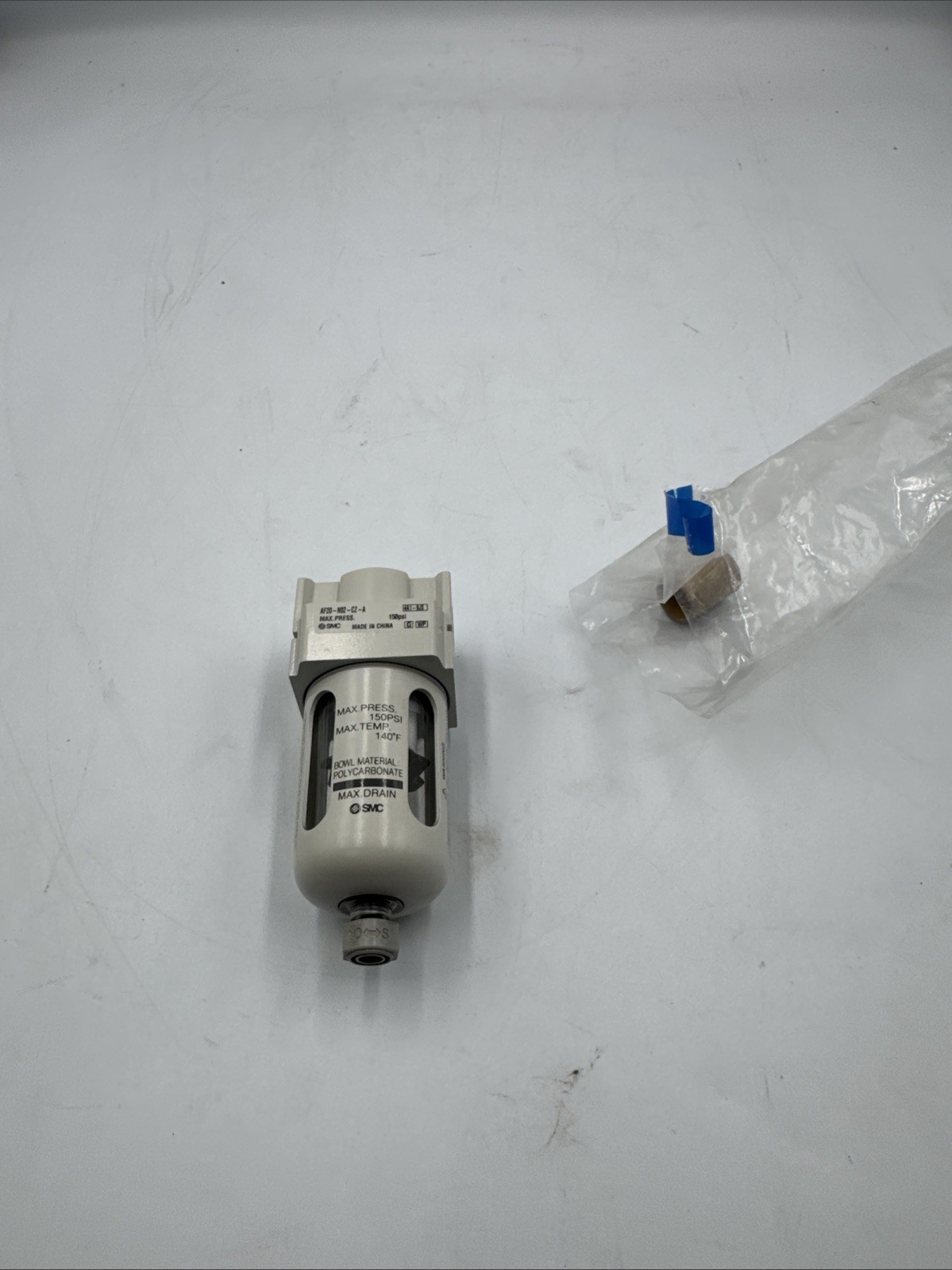 New SMC AF20-N02-CZ-A Pneumatic Air Line Filter, 150 PSI