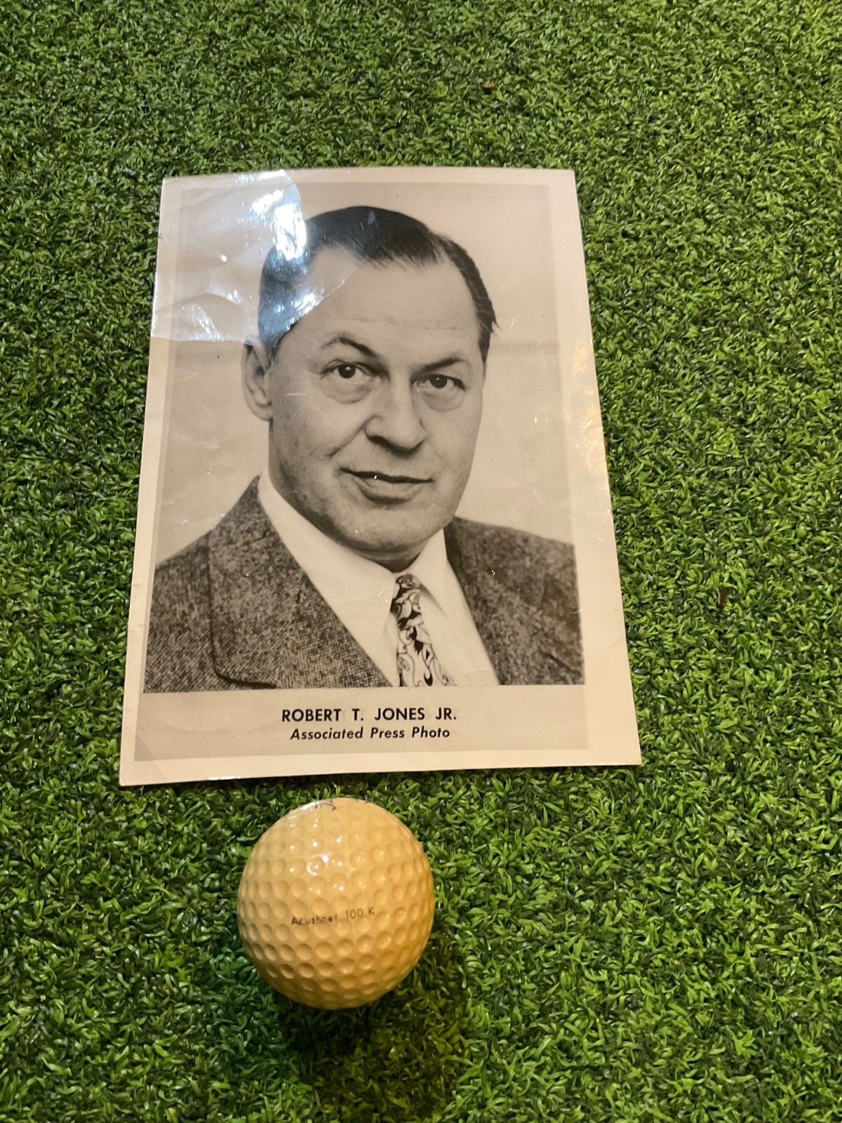 Rare signed Bobby Jones photo and personal ball