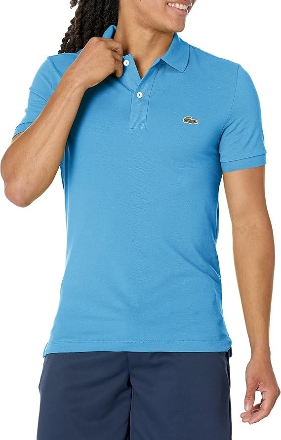 Lacoste - Men\'s Slim Fit L.12.12 Piqué Polo Shirt, Blue, Large Lacoste - Men\'s Slim Fit L.12.12 Piqué Polo Shirt, Blue, Large