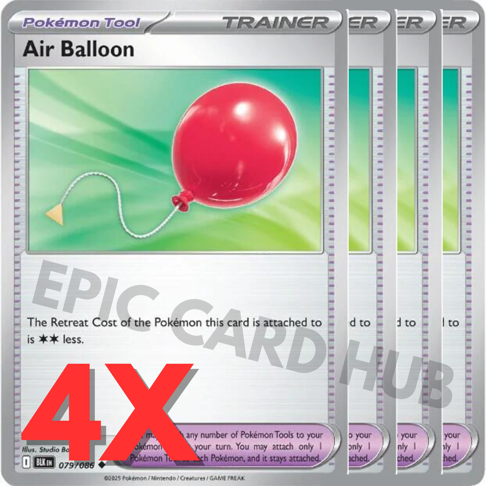 4x Air Balloon 4x - SV: Black Bolt/ASC - Uncommon - Pokemon TCG Playset
