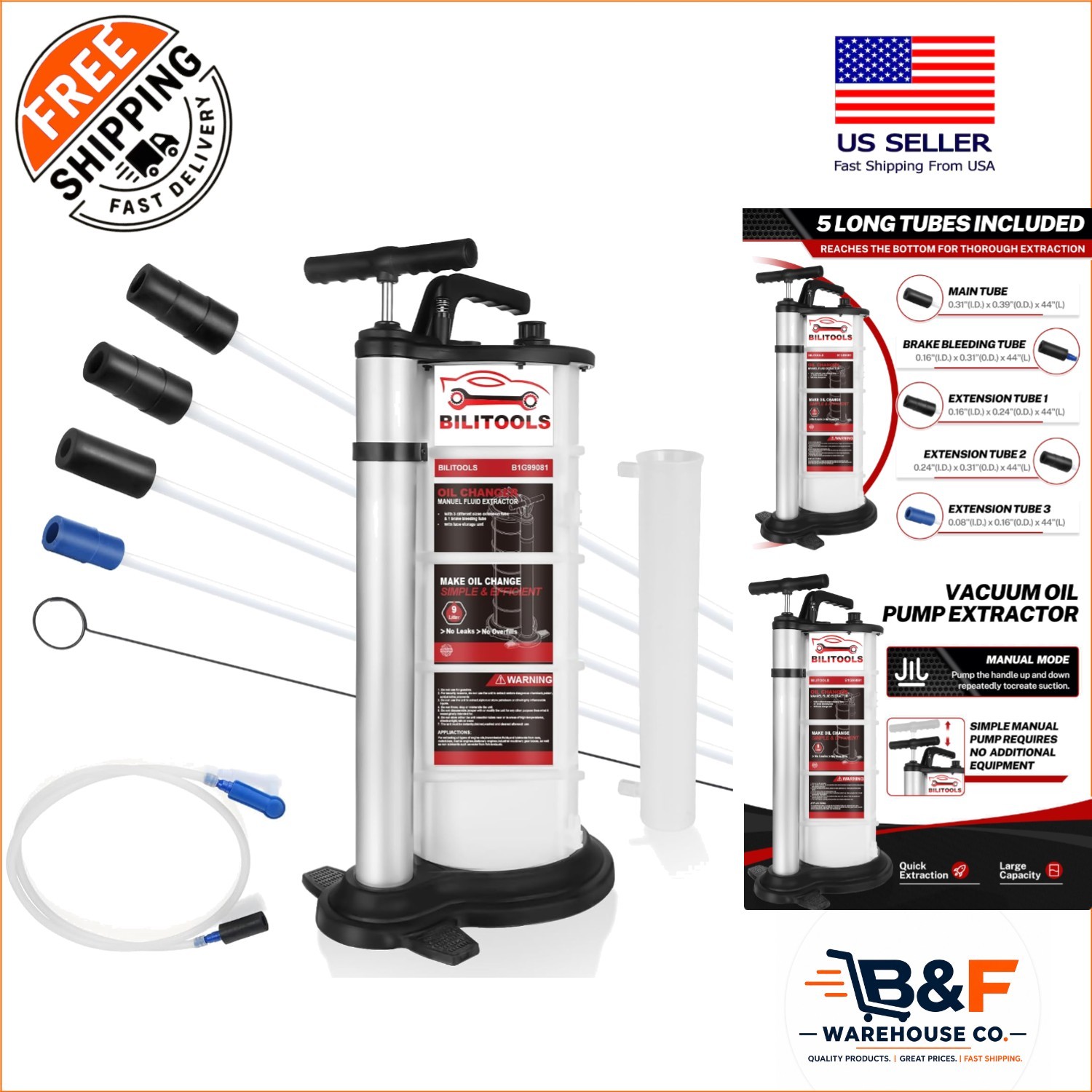 Portable 9L Oil Pump with Comprehensive Tube Kit – Perfect for DIY Mechanics