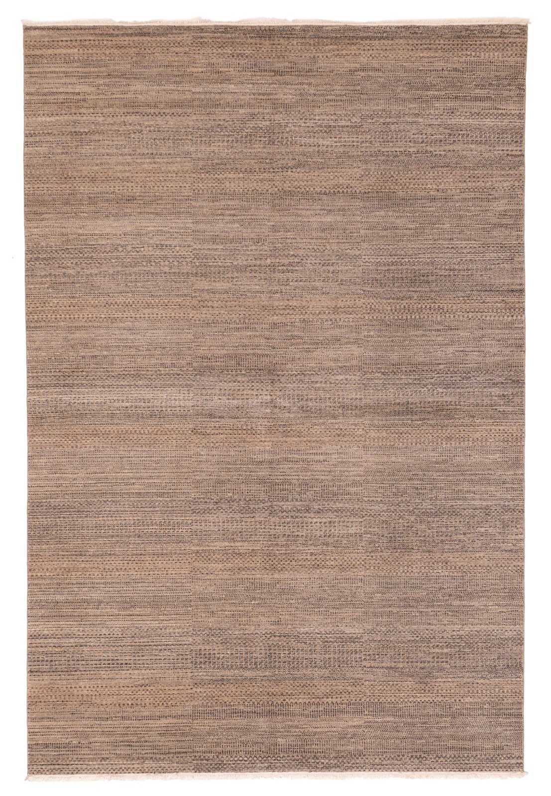 Traditional Taupe Hand-knotted Area Rug 6\'0\