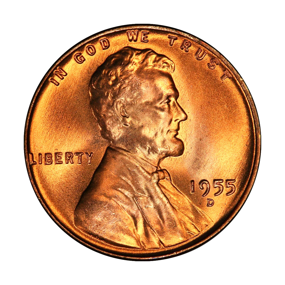 ✅ 1955 D Lincoln Wheat Cent Choice GEM BU RED Brilliant Uncirculated 1c Coin