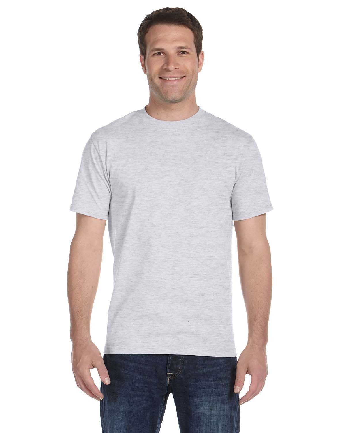 Hanes Men\'s ComfortSoft 100% Cotton Lay Flat Collar Blank T-Shirt 5280 S-4XL
