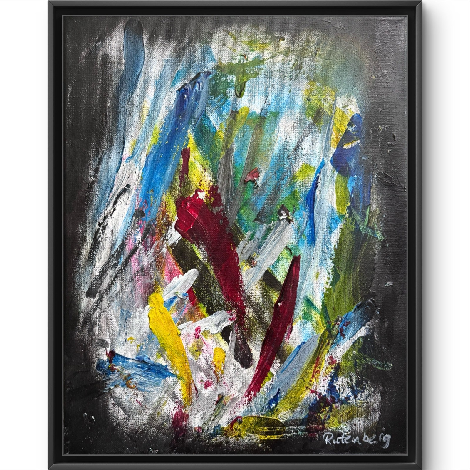 Rutenberg Original 11x14 Abstract Colorful Abstract Expressionist Painting 582
