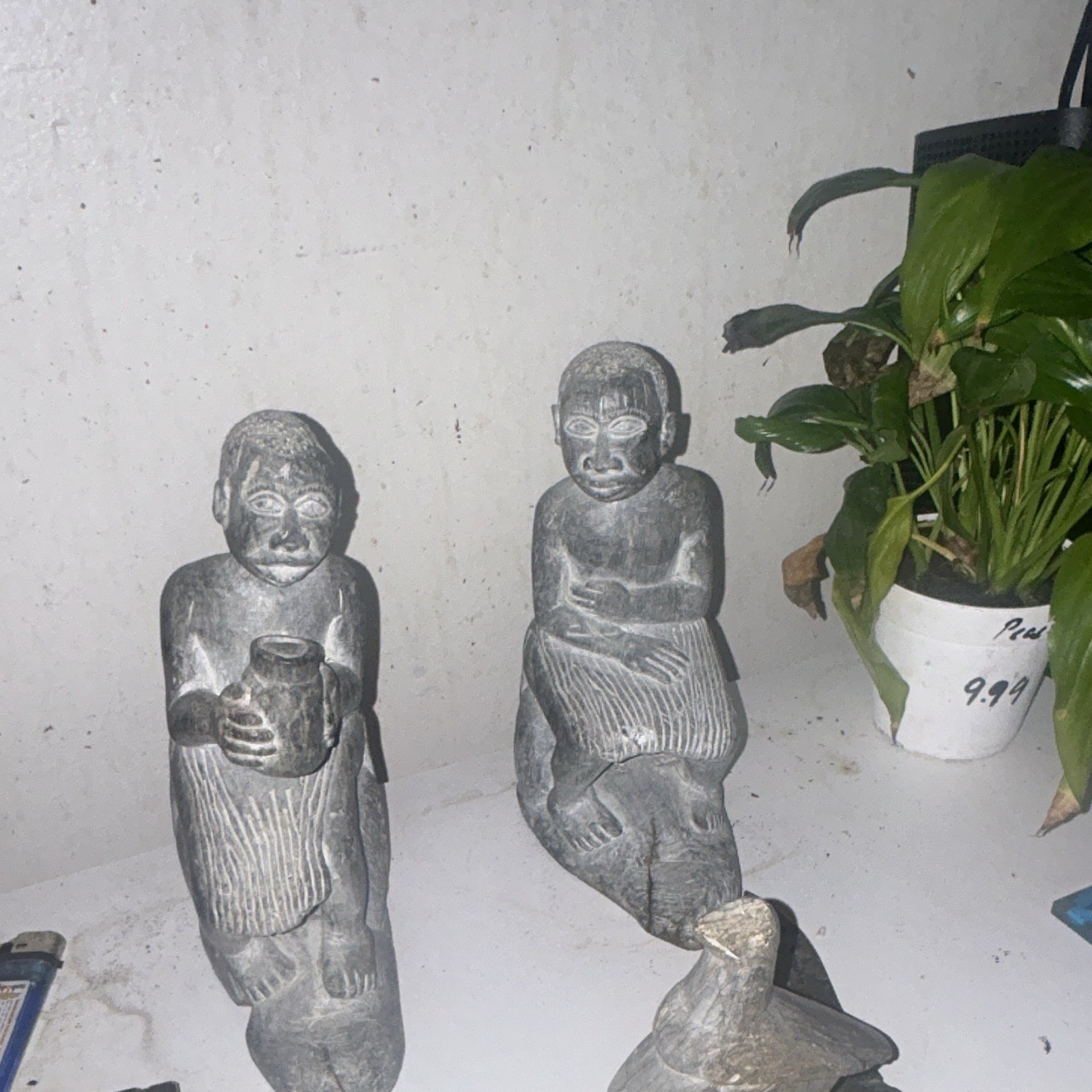 Ancient African Stone Carved Figurines Set of 2 People Theme, RARE Ancient African Stone Carved Figurines Set of 2 People Theme, RARE