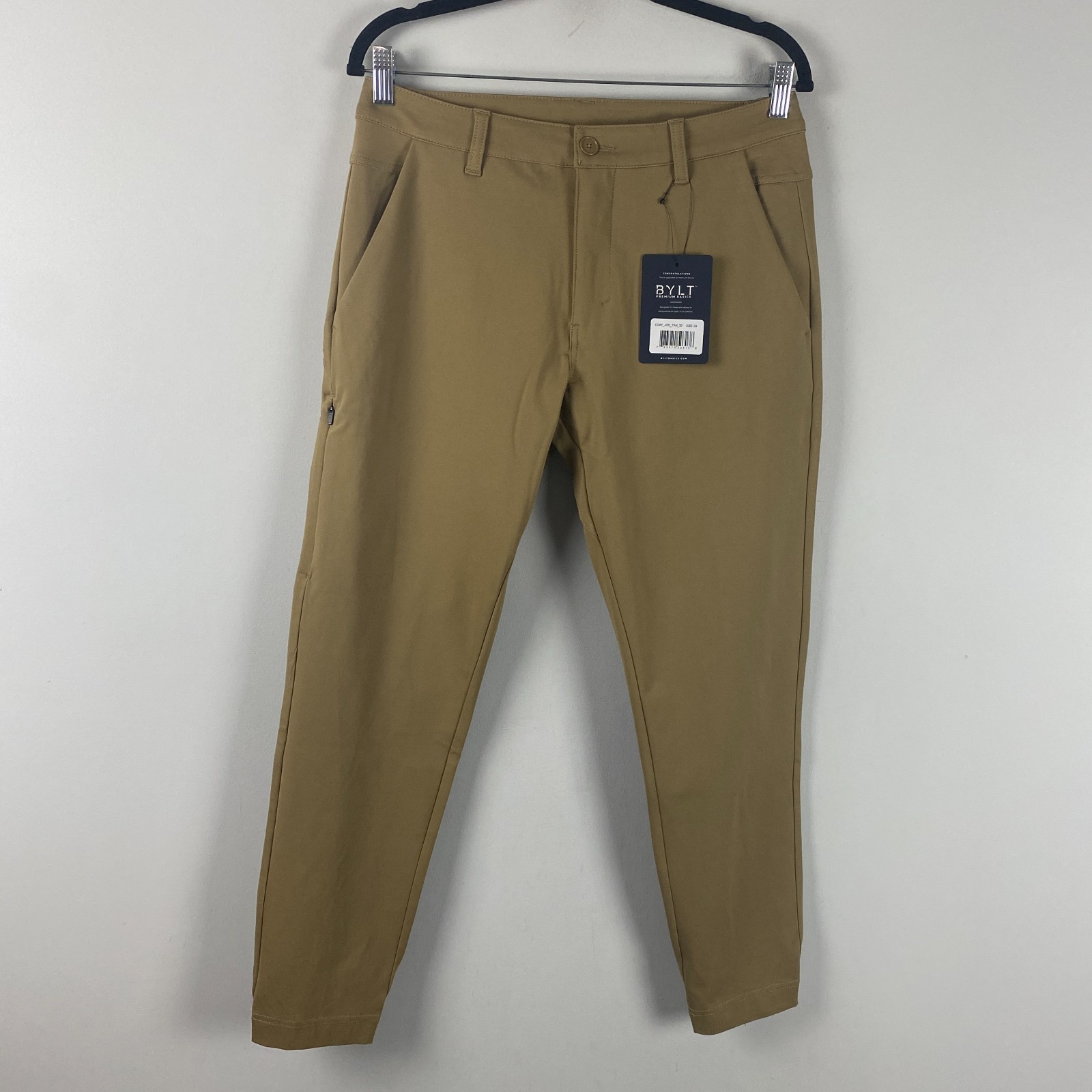 BYLT Premium Basics Everyday Jogger Pants Mens 33 Tan Slim Performance