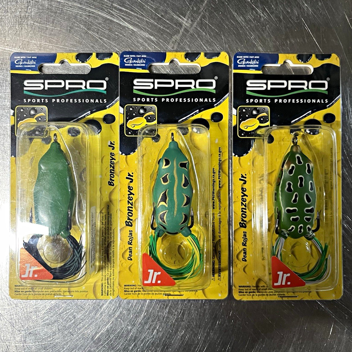 SPRO Dean Rojas Bronzeye Jr. 60mm 1/2oz Walking Topwater Frog Lure x3