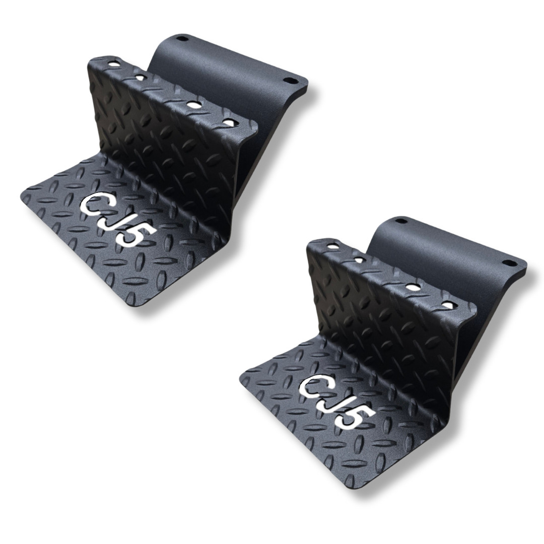 CJ5 Side Steps Compatible with Jeep © CJ Vehicles (Pair) - CJ5 Cutout - Black