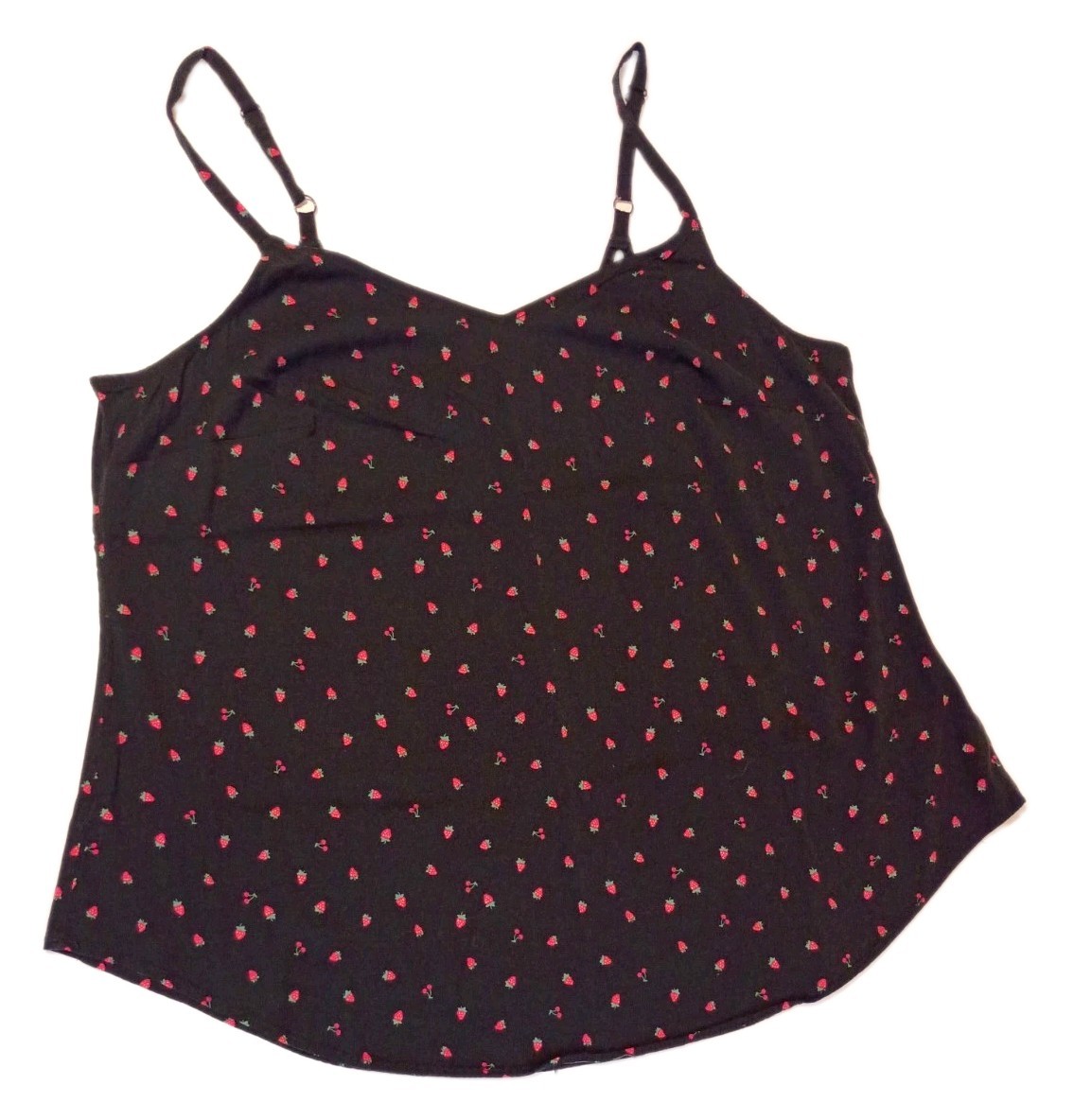 Torrid Black Strawberry Print Camisole Tank Women\'s Plus Size 1 Adjustable Strap Torrid Black Strawberry Print Camisole Tank Women\'s Plus Size 1 Adjustable Strap