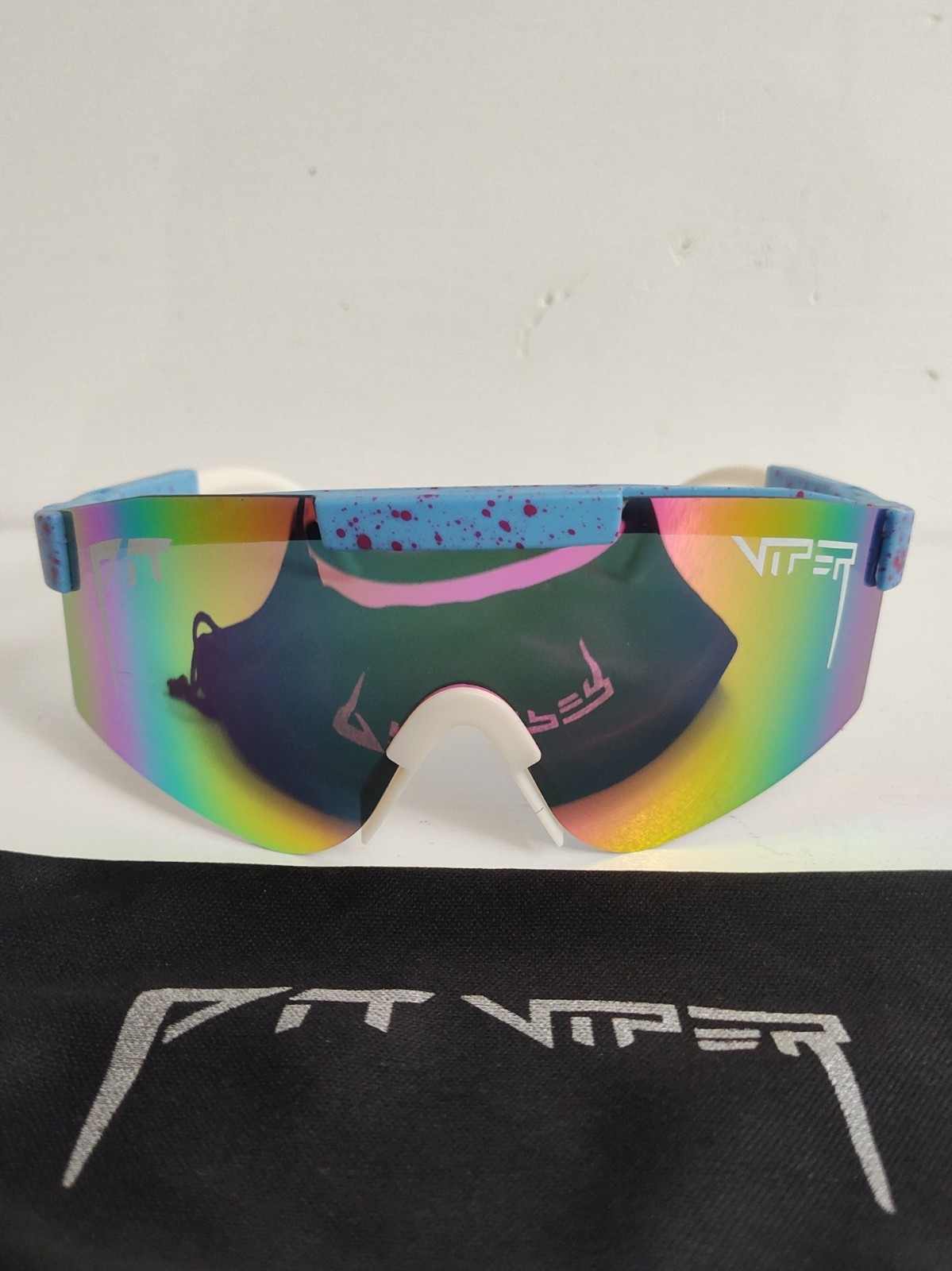 Pit Viper The Playmate Polarized Racing Sport Sunglasses Blue w/ Box & Pouch Pit Viper The Playmate Polarized Racing Sport Sunglasses Blue w/ Box & Pouch