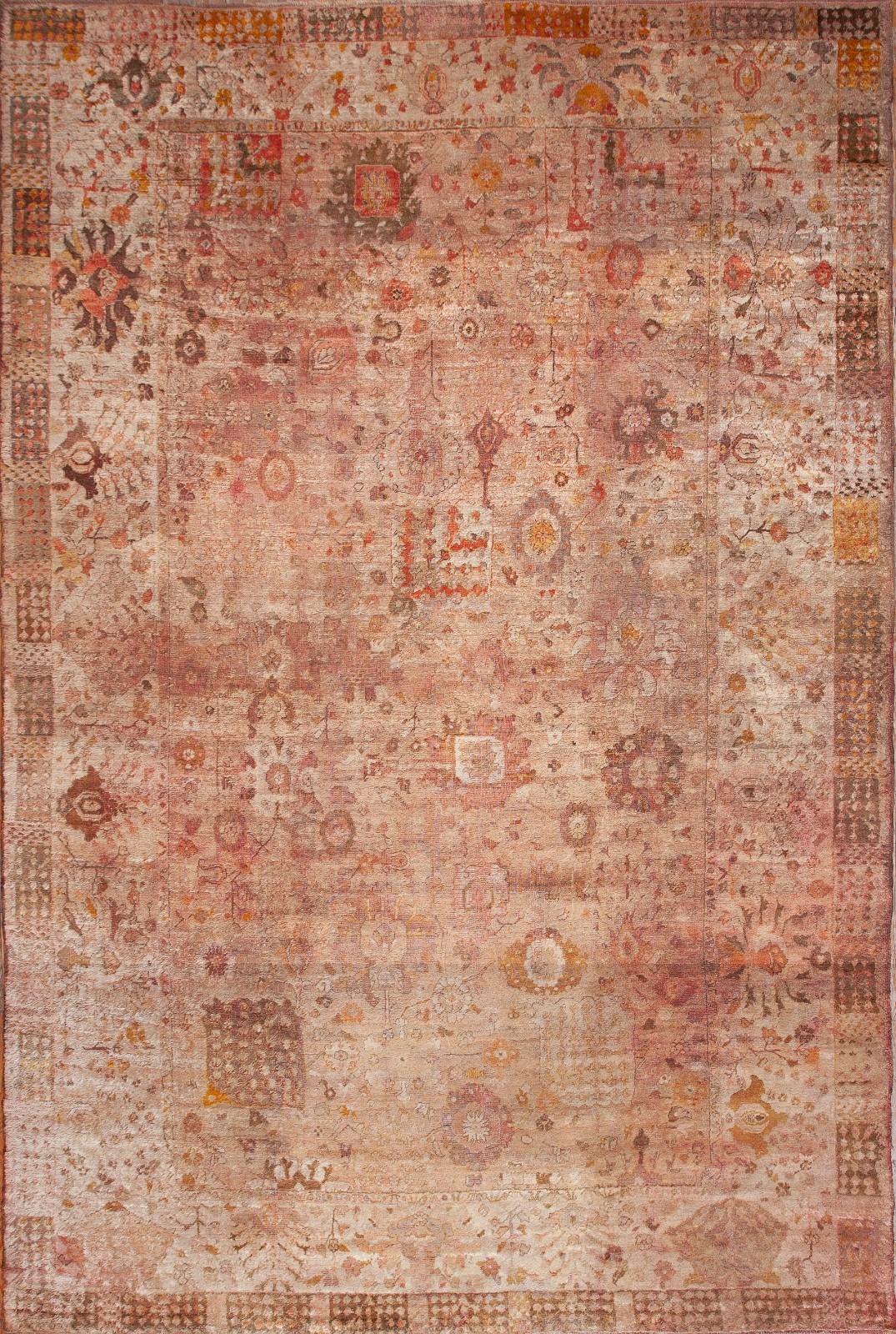 10x15 Fine Authentic Antique Angora Turkish Oushak Rug 300x452cm C.1870