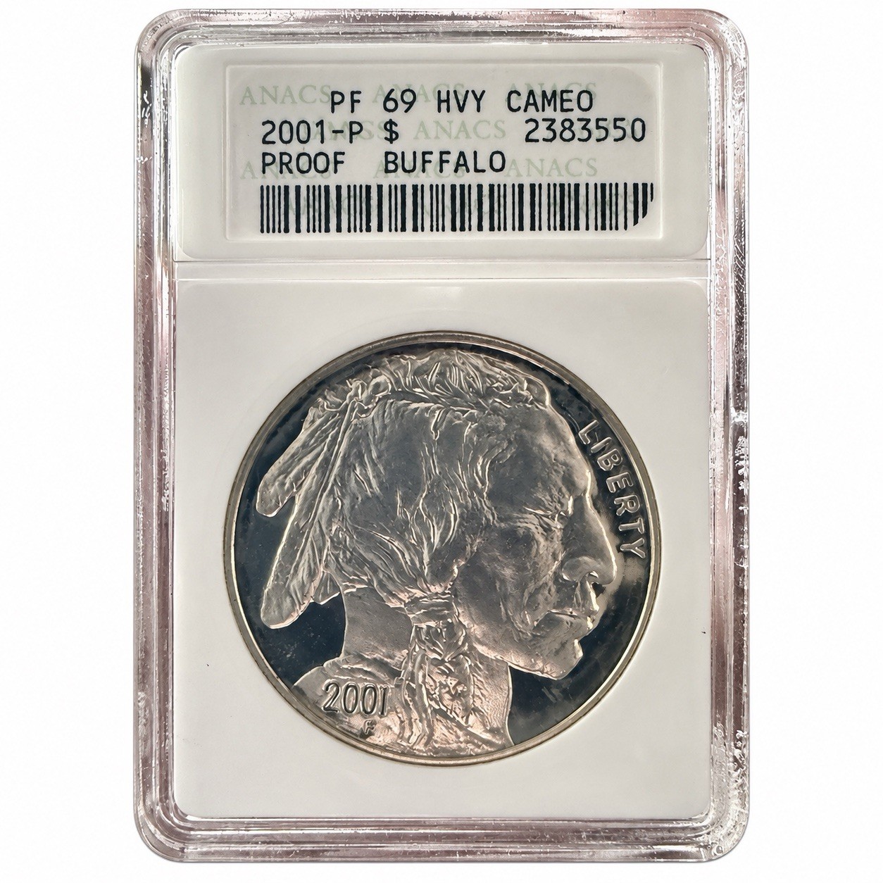 2001-P American Buffalo Silver Dollar ANACS PF69 Heavy Cameo Old Soapbox Rare 2001-P American Buffalo Silver Dollar ANACS PF69 Heavy Cameo Old Soapbox Rare